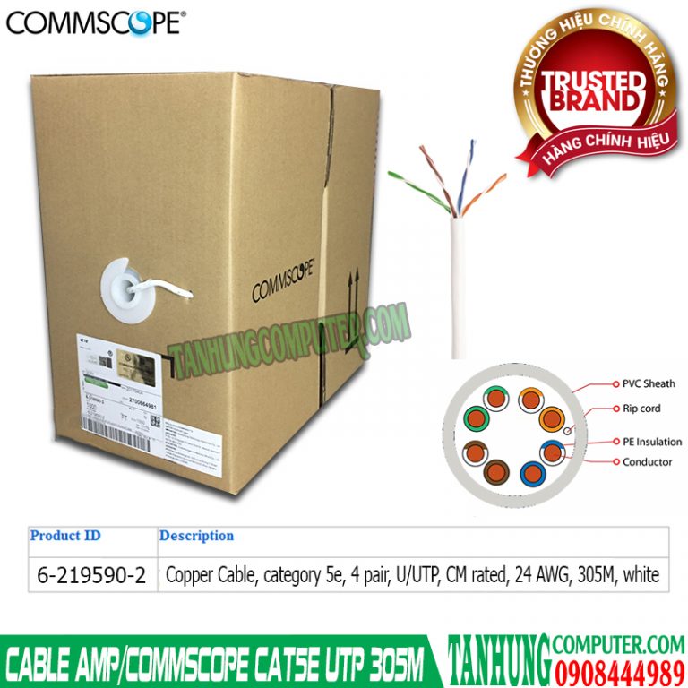 Cáp mạng CommScope Cat5e 6 219590 2 NetConnect Category 5e 4 pair 24