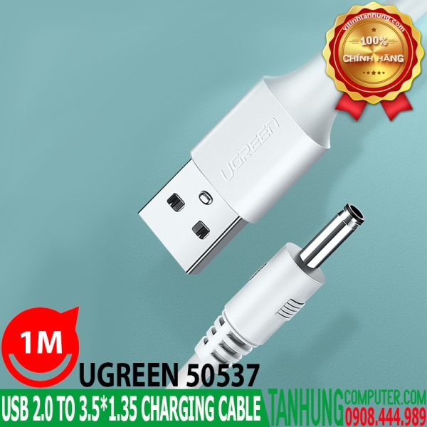 Cáp USB sang DC 3.5mmx1.35mm hỗ trợ cấp nguồn 5V Ugreen 50537 cao cấp