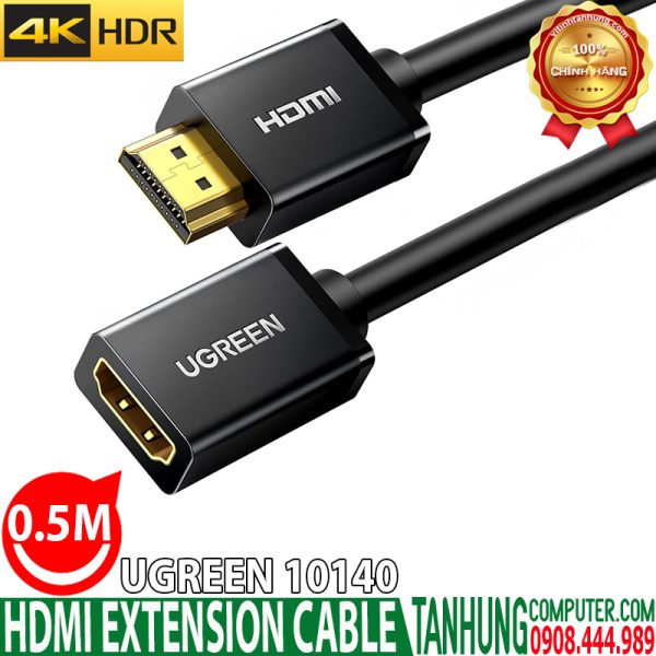 Cáp HDMI nối dài 0,5M 4Kx2K Ugreen 10140 cao cấp chính hãng