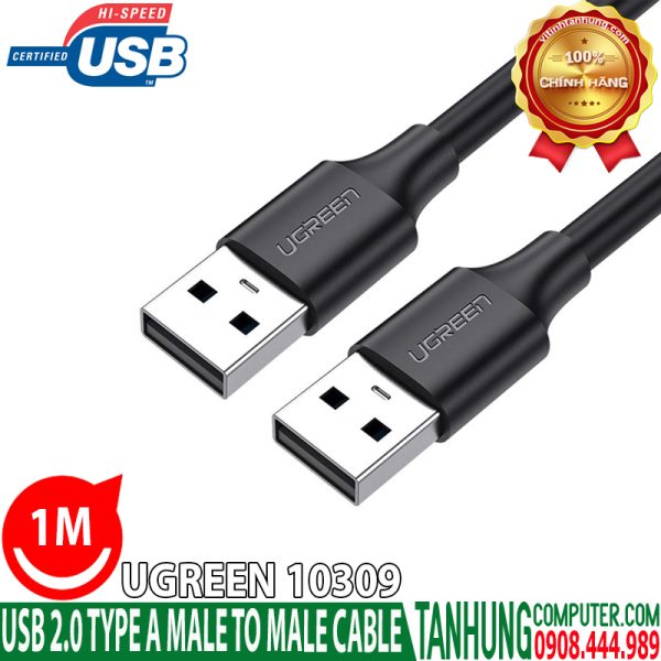 Cáp USB 2.0 2 đầu đực dài 1m chính hãng Ugreen 10309