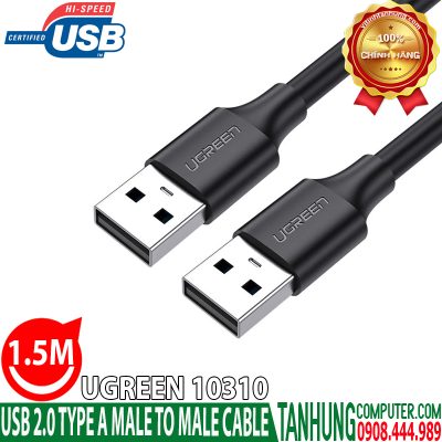 Cáp USB 2.0 2 đầu đực dài 1,5m chính hãng Ugreen 10310