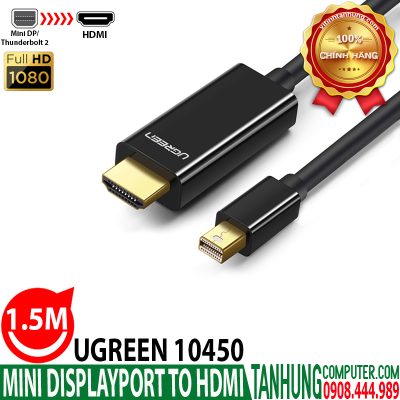 Cáp Mini DisplayPort to HDMI 1M5 Hỗ Trợ Full HD Ugreen 10450