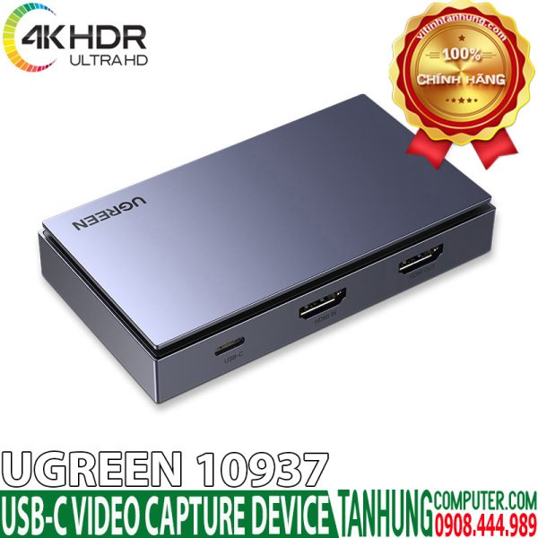 Box ghi hình USB-C Video Capture Live Stream Ugreen 10937 4K@60Hz Chính Hãng Cao Cấp