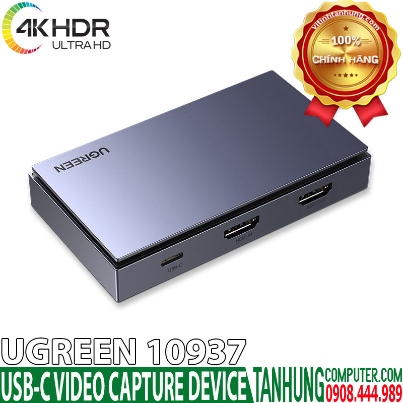 Box ghi hình USB-C Video Capture Live Stream Ugreen 10937 4K@60Hz Chính  Hãng Cao Cấp - Vi Tính Tấn Hưng