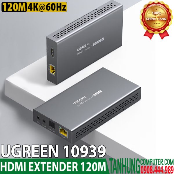 Bộ Chuyển HDMI 2.0 Qua Cáp Mạng 120M Hỗ Trợ 4K@60Hz Ugreen 10939 chính hãng cao cấp