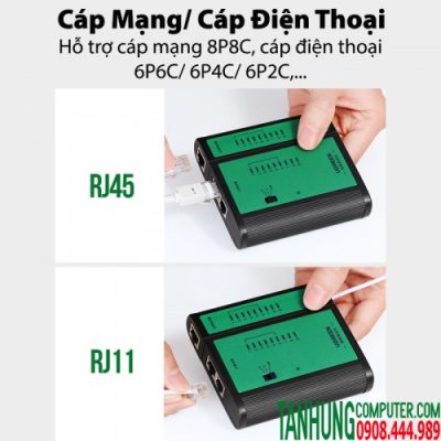 Bộ Test cáp mạng Ugreen 10950, thích hợp cho cáp mạng RJ45,RJ11/12 Ugreen 10950 Chính hãng cao cấp