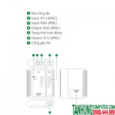 Bộ Test cáp mạng Ugreen 10950, thích hợp cho cáp mạng RJ45,RJ11/12 Ugreen 10950 Chính hãng cao cấp