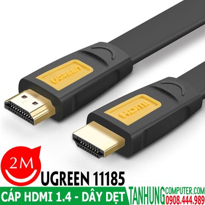 Cáp HDMI dẹt dài 2m hỗ trợ Ethernet 3D 4K*2K Ugreen 11185