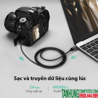 Cáp USB-C to Mini USB Ugreen 50445 Dài 1M Chính hãng cao cấp