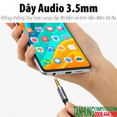 Dây AV 3.5mm (M/M) Ugreen 20785 dài 3m, Stereo jack audio TRRS 4-Line, hỗ trợ Mic cao cấp chính hãng