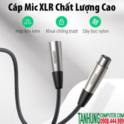 Dây Nối Dài MIC XLR Canon 5M Ugreen 40492 Chính Hãng Cao Cấp