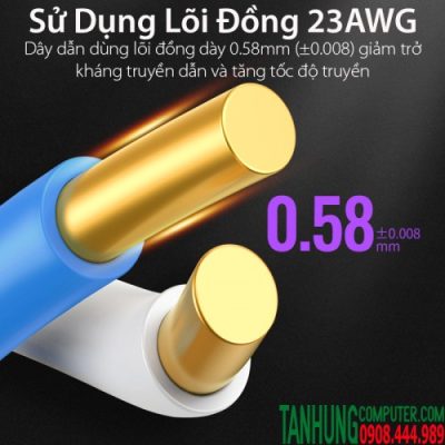 Cáp mạng Cat7 Chính Hãng Ugreen 20516 NW125 Cao Cấp S/FTP,23AWG,0.58+008mm-10Gbps 600Mhz-Gray(100met,thuần đồng)