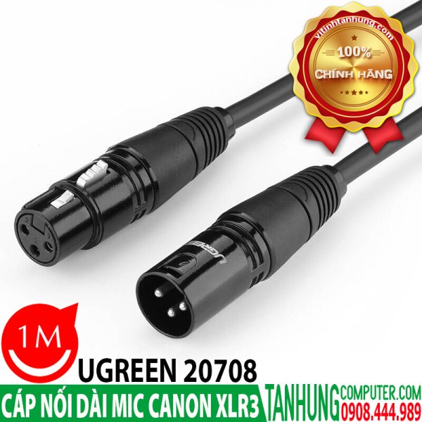 Dây Nối Dài MIC XLR Canon 1M Ugreen 20708