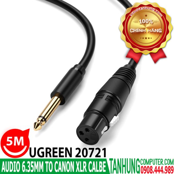 Cáp Audio 6.35mm sang Canon (XLR) Cao Cấp Dài 5M Ugreen 20721