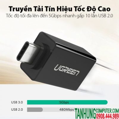 Đầu chuyển Type-C to USB 3.0 Ugreen 20808 chính hãng cao cấp