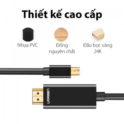 Cáp Mini DisplayPort to HDMI 3m Hỗ Trợ 4k*2K Ugreen 10455