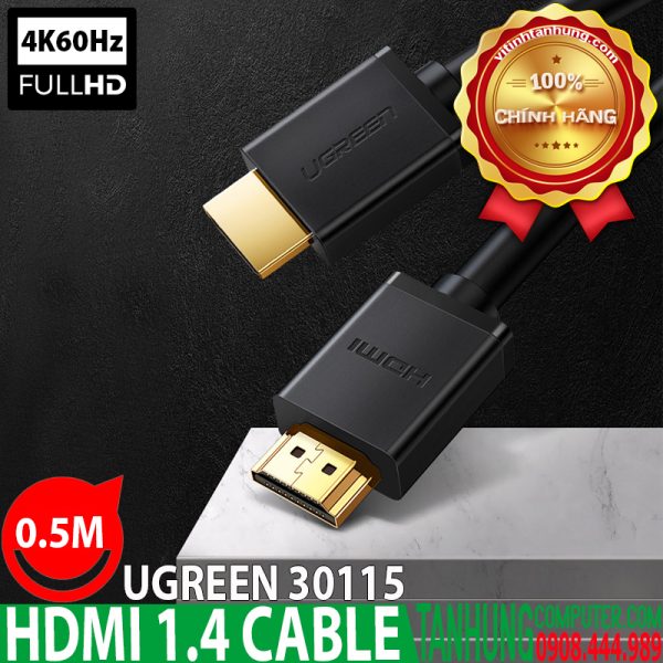 Cáp HDMI 1.4 Ugreen 30115 dài 0.5m Hỗ Trợ 3D 4K*2K