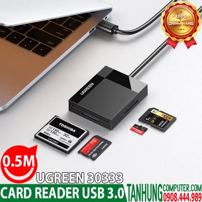 Đầu đọc thẻ SD/TF/CF/MS USB 3.0 0.5M Ugreen 30333 cao cấp