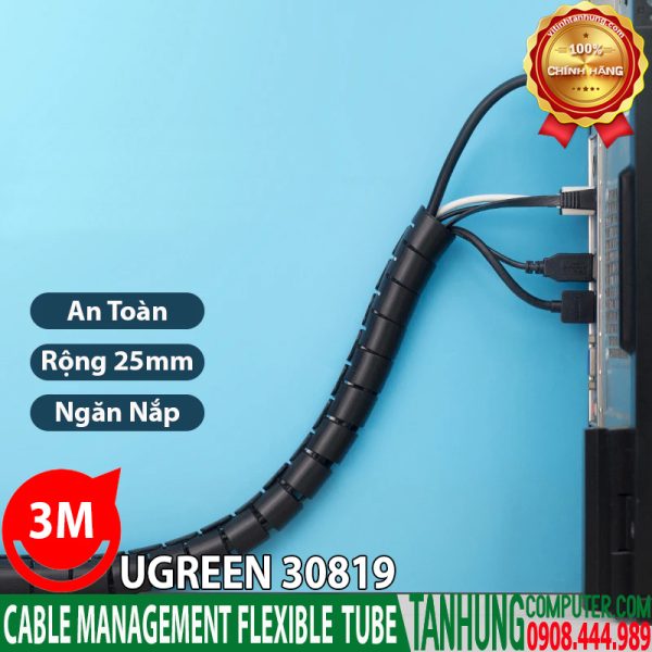 Dây ống xoắn PE 3M Ugreen 30819, bảo vệ các loại dây an toàn và tiện dụng