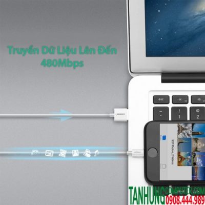 Cáp USB Lightning chuẩn MFi Ugreen 20728 Dài 1M Chính Hãng
