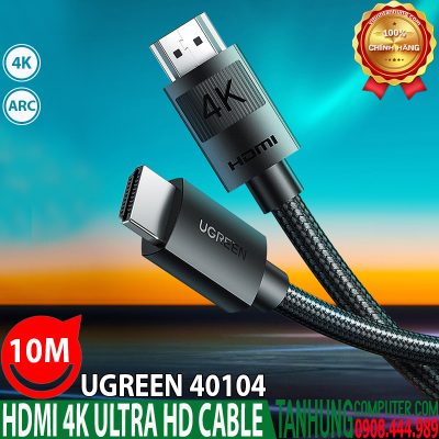 Cáp HDMI 4K Dài 10M  Ugreen 40104 hỗ trợ ARC chính hãng cao cấp