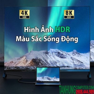 Cáp HDMI 2.1 8K Dài 1M Ugreen 40178, hỗ trợ eARC cao cấp chính hãng