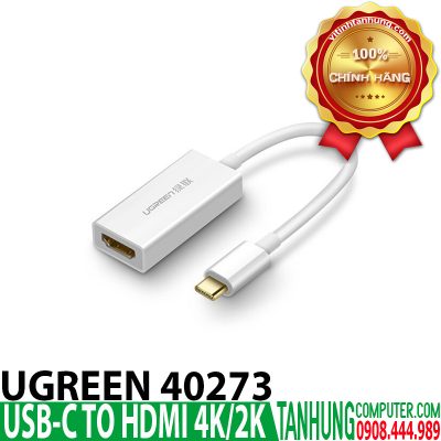 Cáp chuyển USB-C sang HDMI 4Kx2K@60Hz Ugreen 40273 Cao Cấp Chính Hãng (Vỏ nhựa)