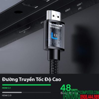 Cáp HDMI 2.1 nối dài 2M 8K Ugreen 40450 cao cấp chính hãng