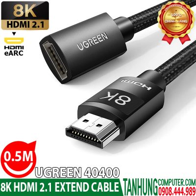Cáp HDMI 2.1 nối dài 0,5M 8K Ugreen 40400 cao cấp chính hãng