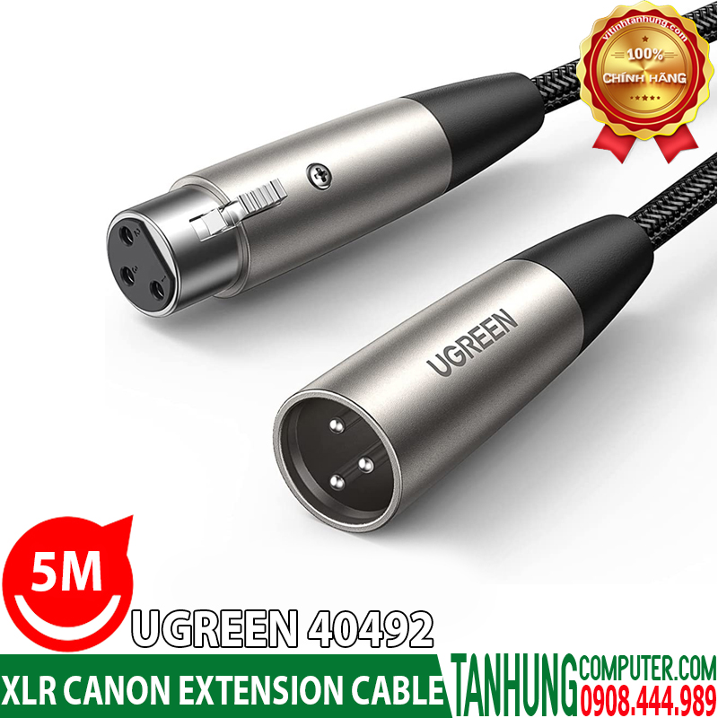 Dây Nối Dài MIC XLR Canon 5M Ugreen 40492 Chính Hãng Cao Cấp Dây Nối Dài MIC XLR Canon 5M Ugreen 40492 Chính Hãng Cao Cấp