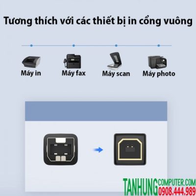 Cáp USB máy in Ugreen 10329 dài 5m USB 2.0 A Male to B Male cable