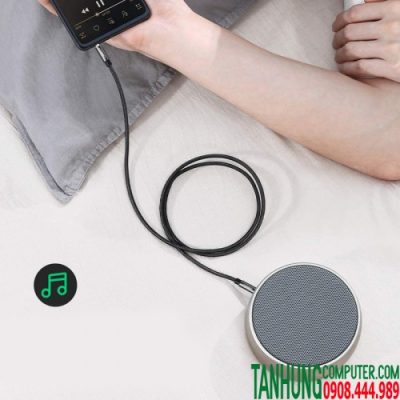Dây AV 3.5mm (M/M) Ugreen 50361 dài 1M Đầu hợp kim bọc lưới cao cấp