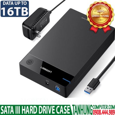 Thiết bị đựng ổ cứng 3.5"/ 2.5" SATA USB 3.0 Ugreen 50423 Hỗ Trợ HDD 16TB Chính Hãng Cao Cấp