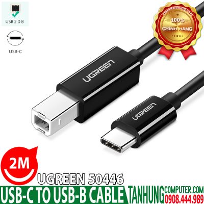 Cáp USB-C to USB-B Ugreen 50446 Dài 2M Chính hãng cao cấp