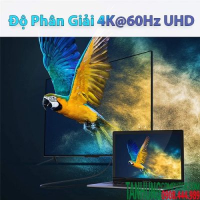 Cáp chuyển USB C to HDMI 4K@60Hz dài 2m Ugreen 50530, đầu USB-C bẻ góc 90 độ