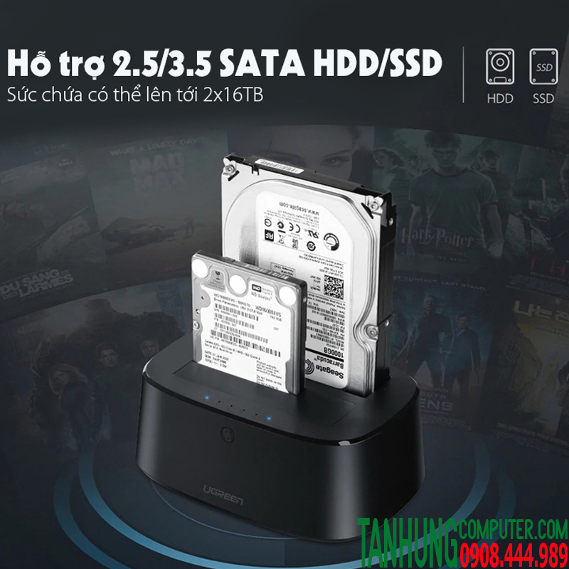 Dock HDD/SSD 2 Cổng SATA 2.5/3.5