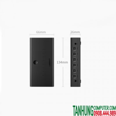 Thiết bị chia sẻ 2 cổng USB cho 8 máy tính Ugreen 60102 cao cấp chính hãng