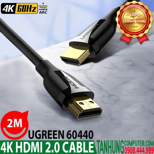 Cáp HDMI 2.0 Ugreen 60440 dài 2M độ phân giải 4K@60Hz Cao Cấp (Hỗ trợ ARC)