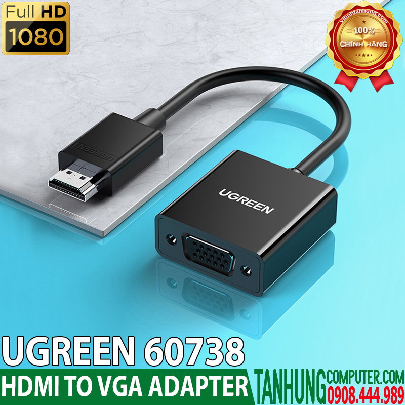 Cáp chuyển HDMI to VGA  Ugreen 60738 Chính hãng cao cấp