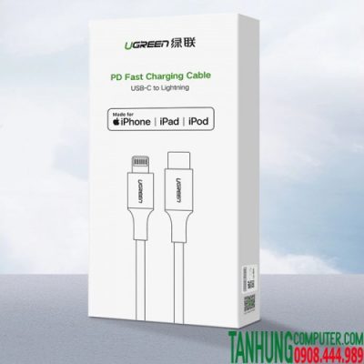 Cáp sạc USB Type C to Lightning 3A 36W Ugreen 70524 Dài 1.5m cao cấp (Vỏ Nhôm)