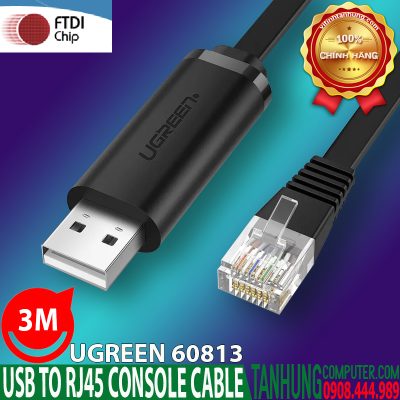 Cáp Lập Trình Console USB To RJ45 FTDI Ugreen 60813 Dài 3m