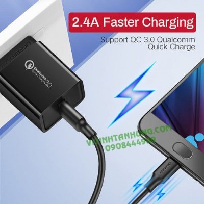 Cáp sạc Micro USB 2.0 Ugreen 60827 Dài 3m Màu Đen