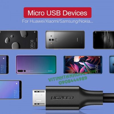 Cáp sạc Micro USB 2.0 Ugreen 60827 Dài 3m Màu Đen