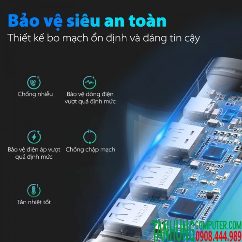 7-500x500-5 HUB USB-C to HDMI kèm Hub 2 USB 3.0 + SD/TF Cao Cấp Ugreen 70411 Sạc ngược USB - C