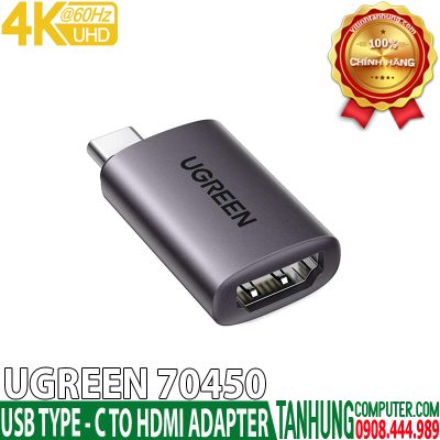 Cáp USB-C to HDMI 2.0 4K@60Hz Ugreen 70450 cao cấp (Vỏ Nhôm)