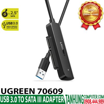 Cáp Chuyển USB 3.0 Sang SATA III Ugreen 70609, hỗ trợ ổ cứng 2.5 inch HDD SSD