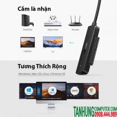 Cáp Chuyển USB 3.0 Sang SATA III Ugreen 70609, hỗ trợ ổ cứng 2.5 inch HDD SSD