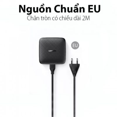 Củ sạc nhanh 100W Ugreen 70870,4 cổng, 3 USB-C và 1 USB Type-C  hỗ trợ QC4+, PD3.0 Chính Hãng Cao Cấp