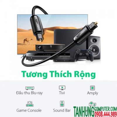 Cáp Quang Audio (Toslink, Optical) Ugreen 70891 dài 1.5m cao cấp
