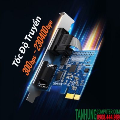 Card PCIe sang 2 cổng com RS232 Ugreen 80116 chính hãng cao cấp